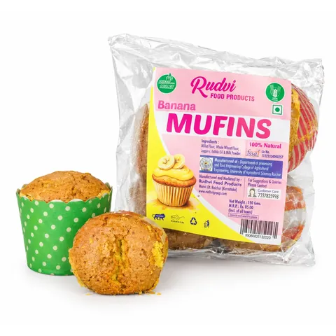 Rudvi Banana Muffins with a muffin in a cup