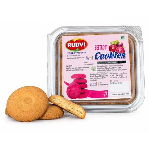 Rudvi Beetroot Cookies box, front label